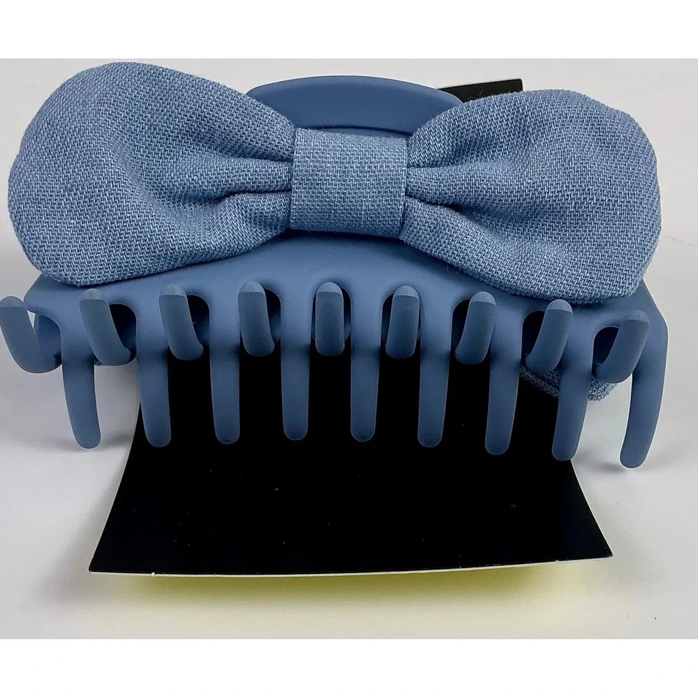 Set of 2 Art Class Blue Hair Claw Clip Bow Accent Cute Women's Fashion Accessory